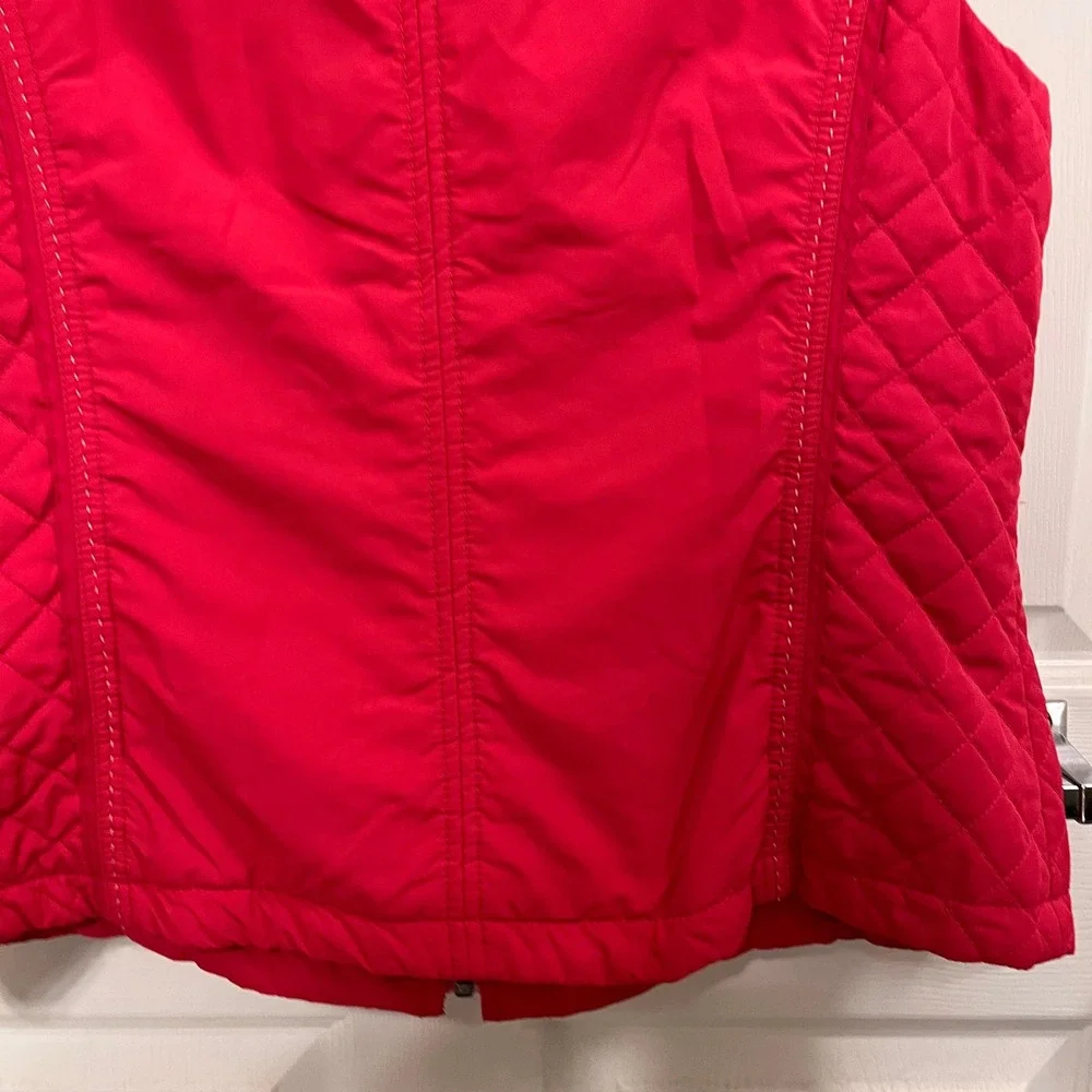 Coldwater Creek Womens Pink Quilted Puffer Vest Full Zip Size L 14-16 Lightweigh